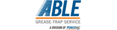 ABLE Grease-Trap Service logo with blue and orange text.