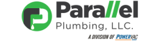 Parallel Plumbing LLC logo with green and black colors.