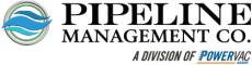 Pipeline Management Co. logo, a division of PowerVac, featuring a blue wave design.